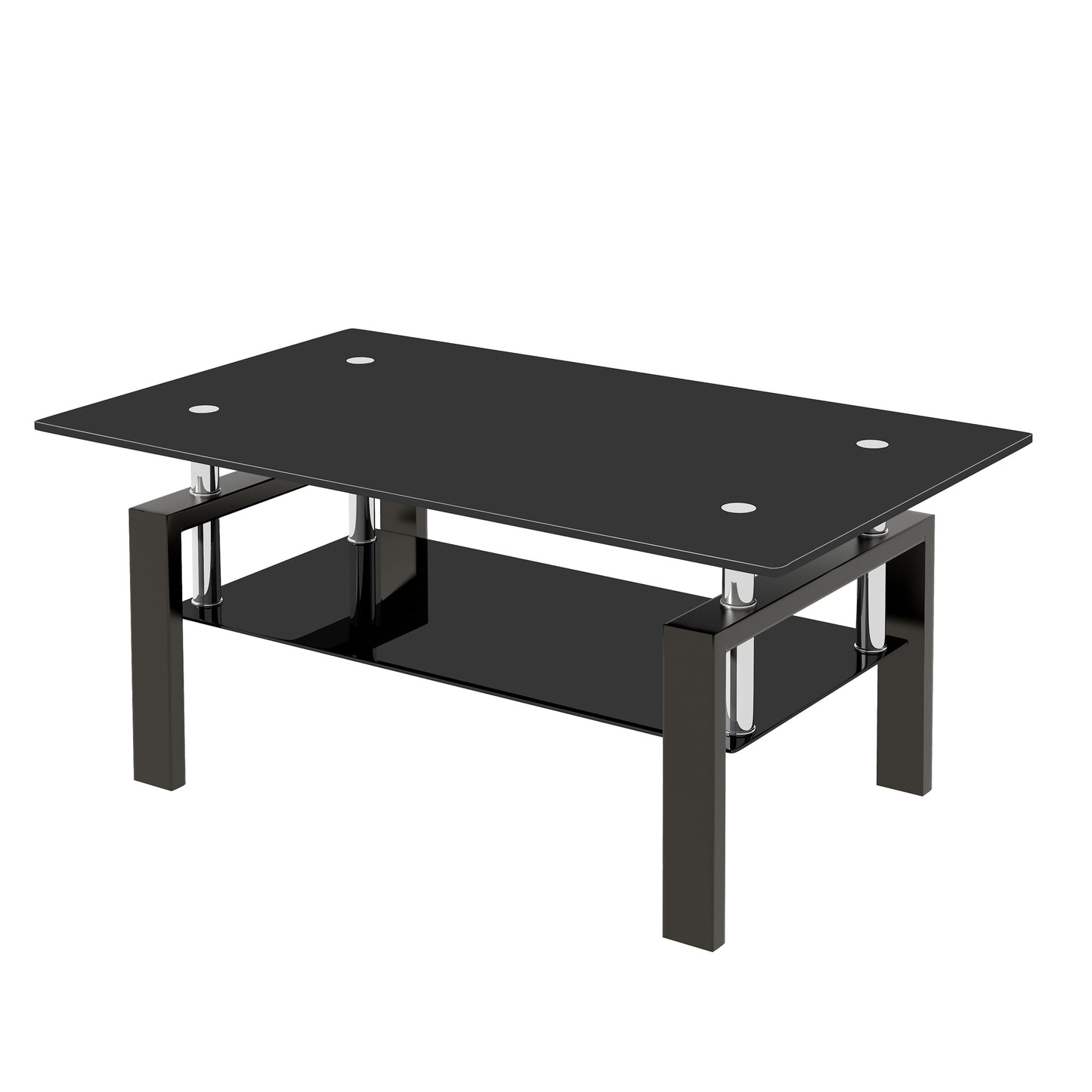 Mesa de centro de cristal templado negro