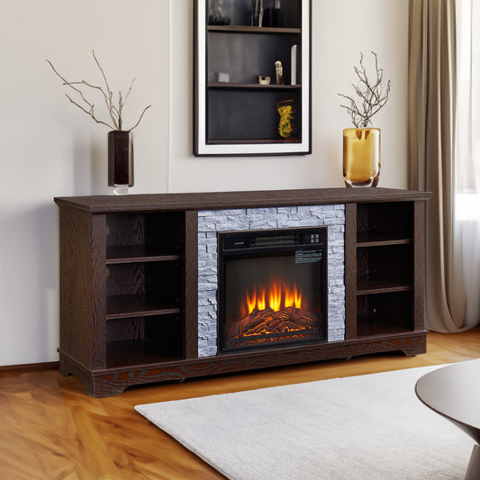 Mueble de TV con chimenea