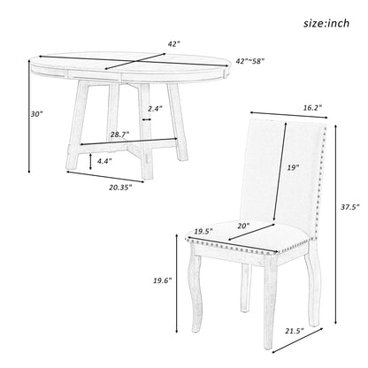 Juego de mesa redonda (5 piezas)