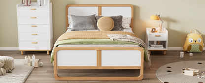 Cama de plataforma de madera maciza (Queen)