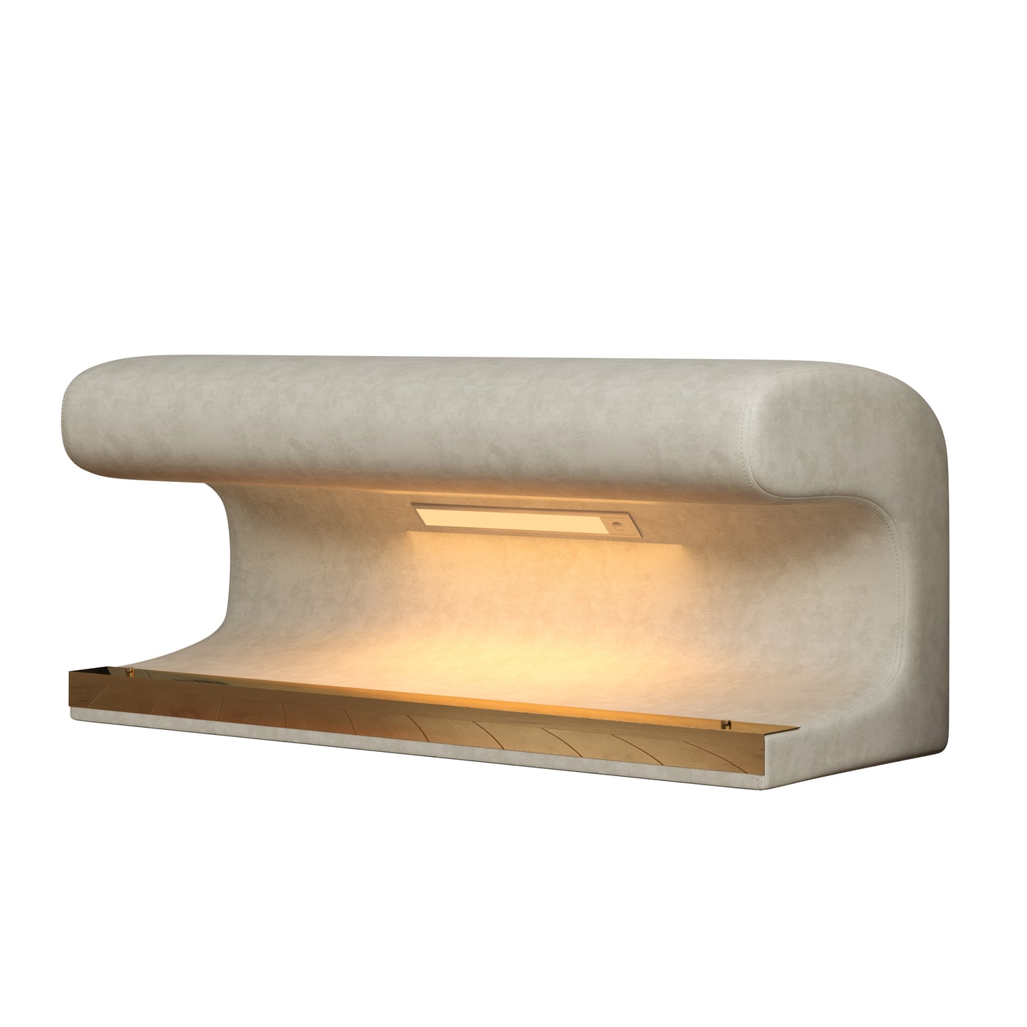 Otomana con luz LED con sensor para entrada, sala de estar, dormitorio y extremo de la cama (beige)