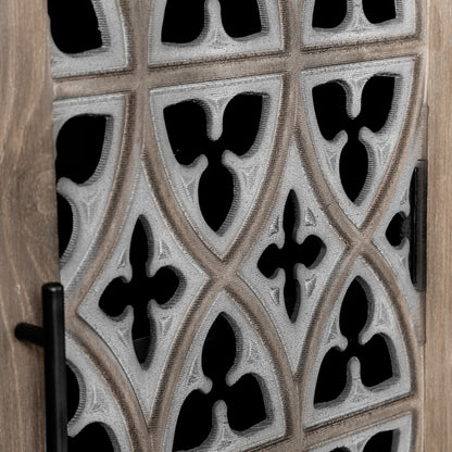 Wooden sideboard with arabesque patterned doors