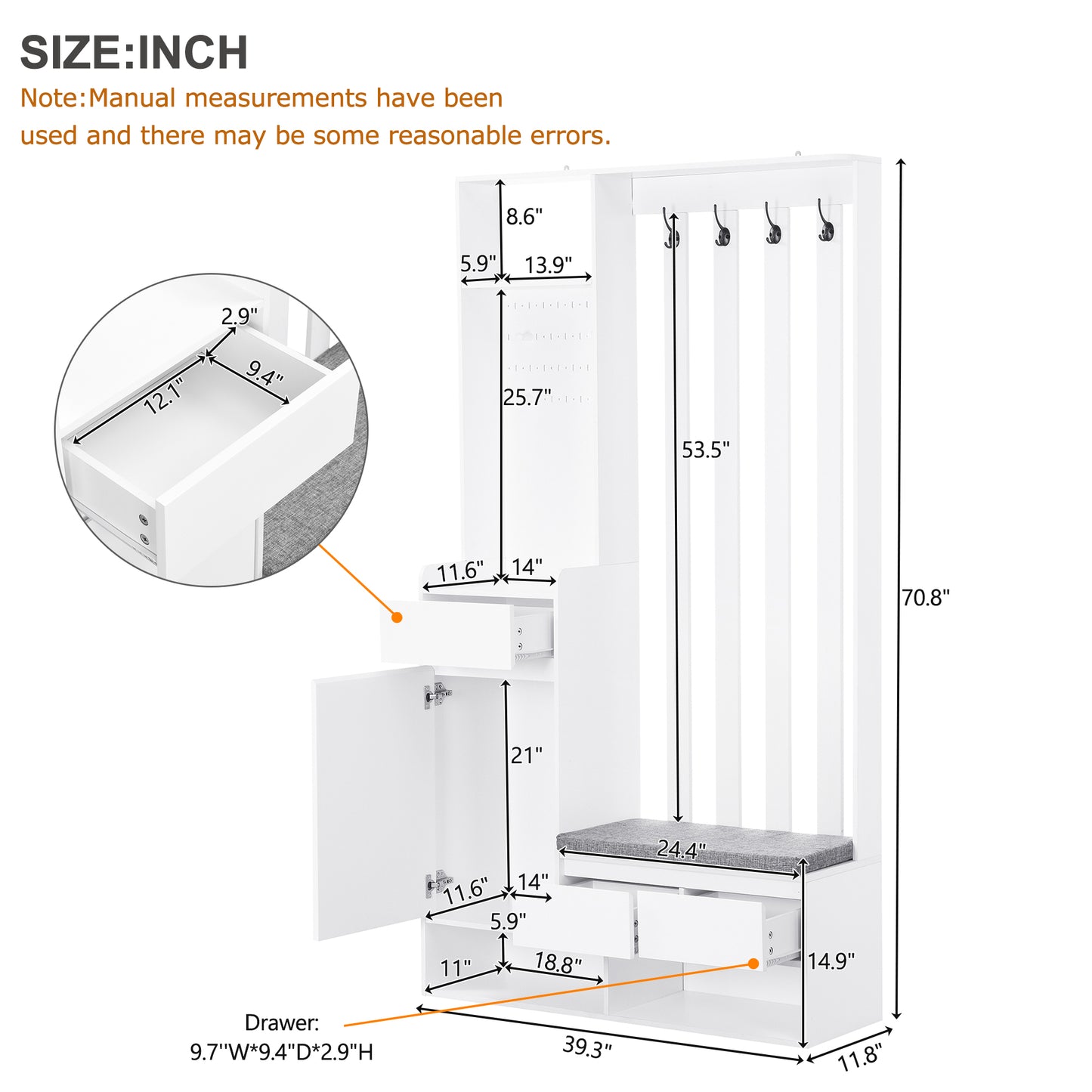 Armoire à chaussures de couloir multifonctionnelles