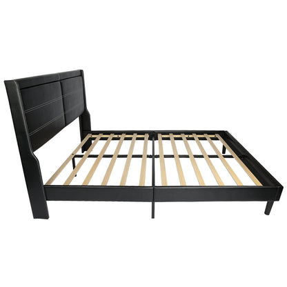 Leather Bed Base (Black)(Queen)