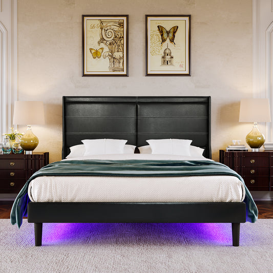 Leather Bed Base (Black)(Queen)