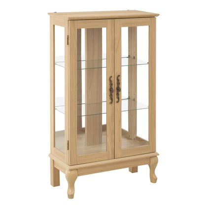 Armoire à double porte avec portes vitrées trempées.