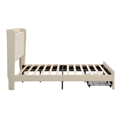 Full size bed frame with 2 drawers.