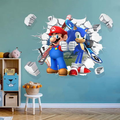 Autocollant mural (Mario et Sonic)