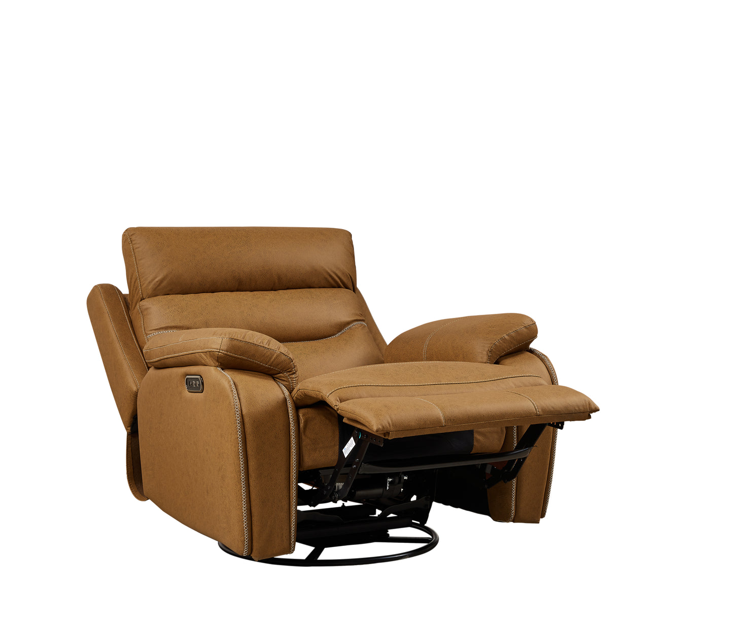 Electric adjustable leather armchair