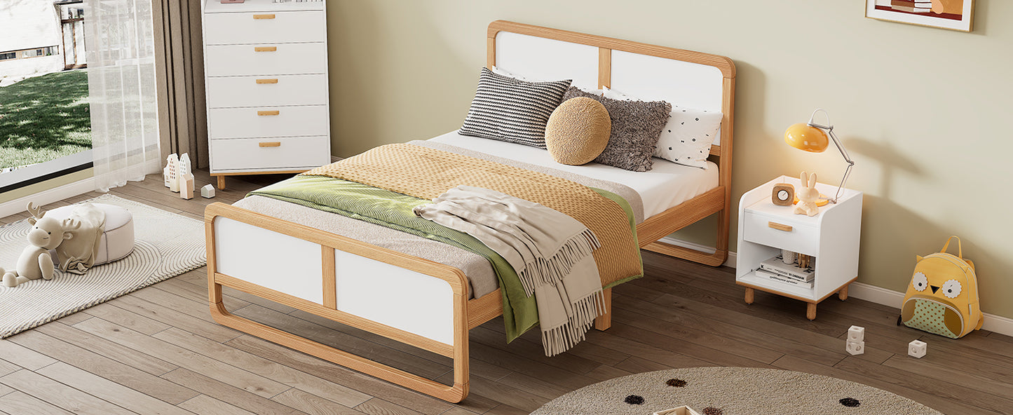 Cama de plataforma de madera maciza (Queen)