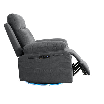 Sillón eléctrico giratorio de 270 grados con altavoz Bluetooth, luz LED y pedal telescópico ajustable DG