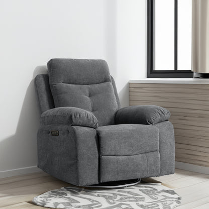 Sillón eléctrico giratorio de 270 grados con altavoz Bluetooth, luz LED y pedal telescópico ajustable DG